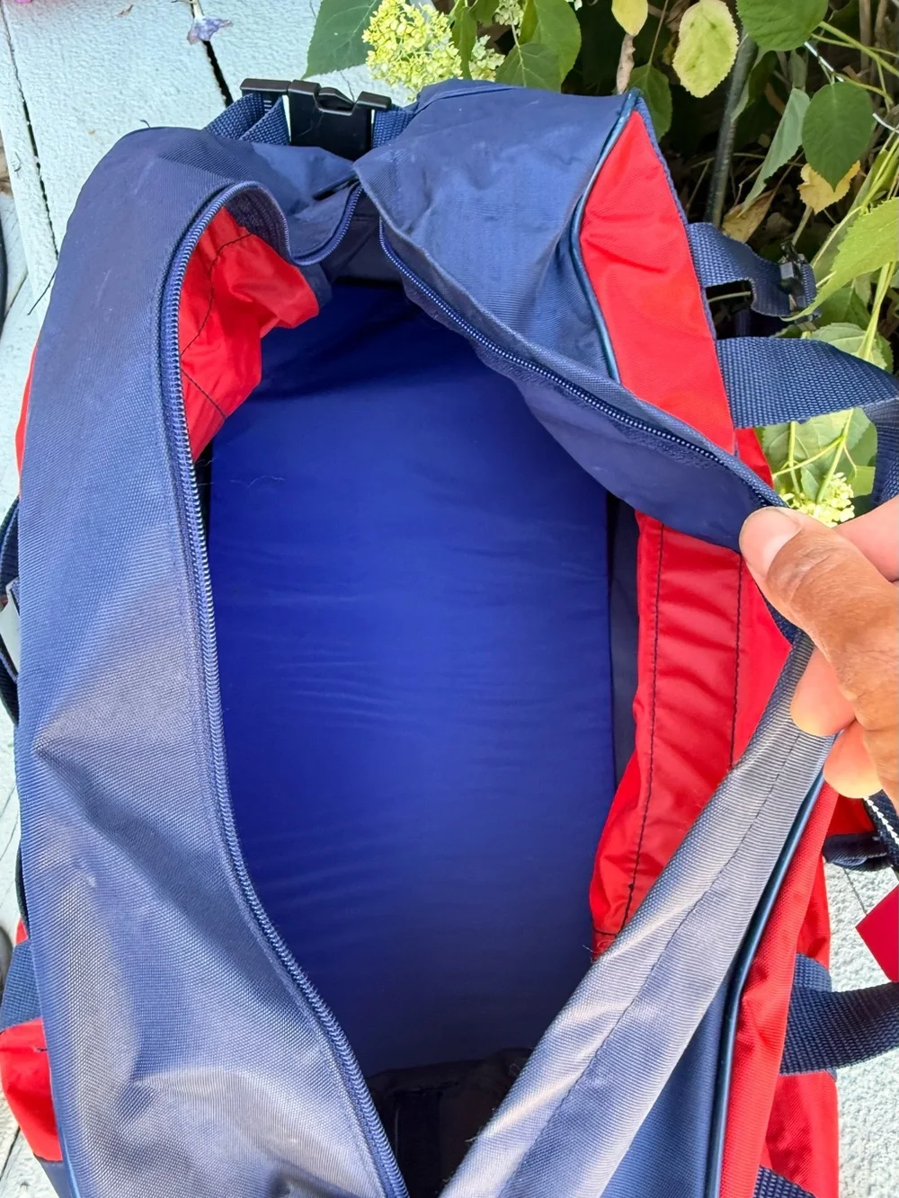 Vintage Polo by Ralph Lauren Red & Navy Duffel Bag/Gym Bag